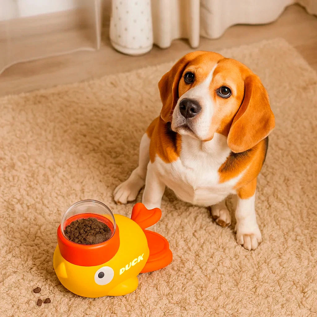 SmartFeeder Duck – 2-in-1 Interactive Treat Dispenser & Slow Feeder Toy