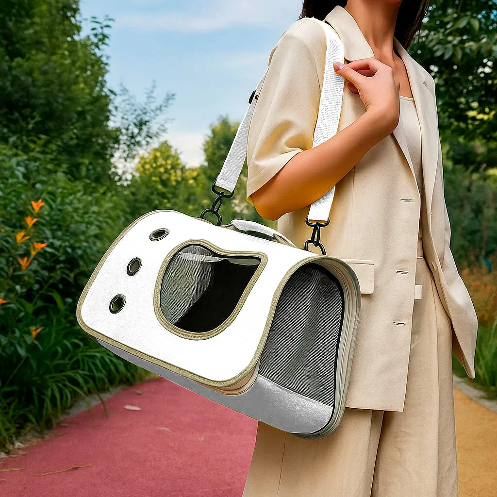 Compact Foldable Pet Carrier for Small Dogs & Cats