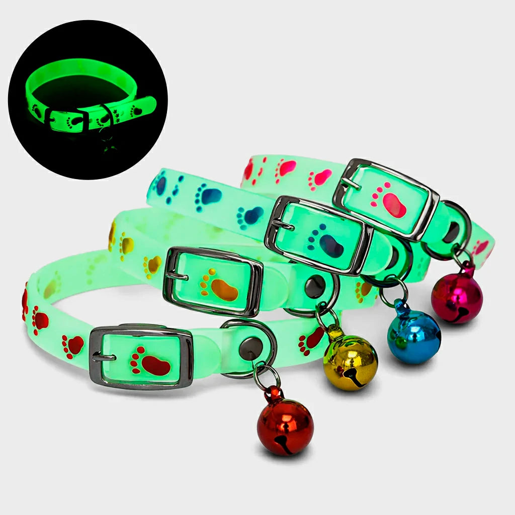 Glowing Silicone Cat Collar with Bell