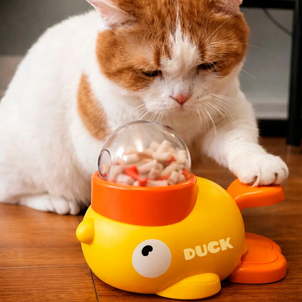 SmartFeeder Duck – 2-in-1 Interactive Treat Dispenser & Slow Feeder Toy