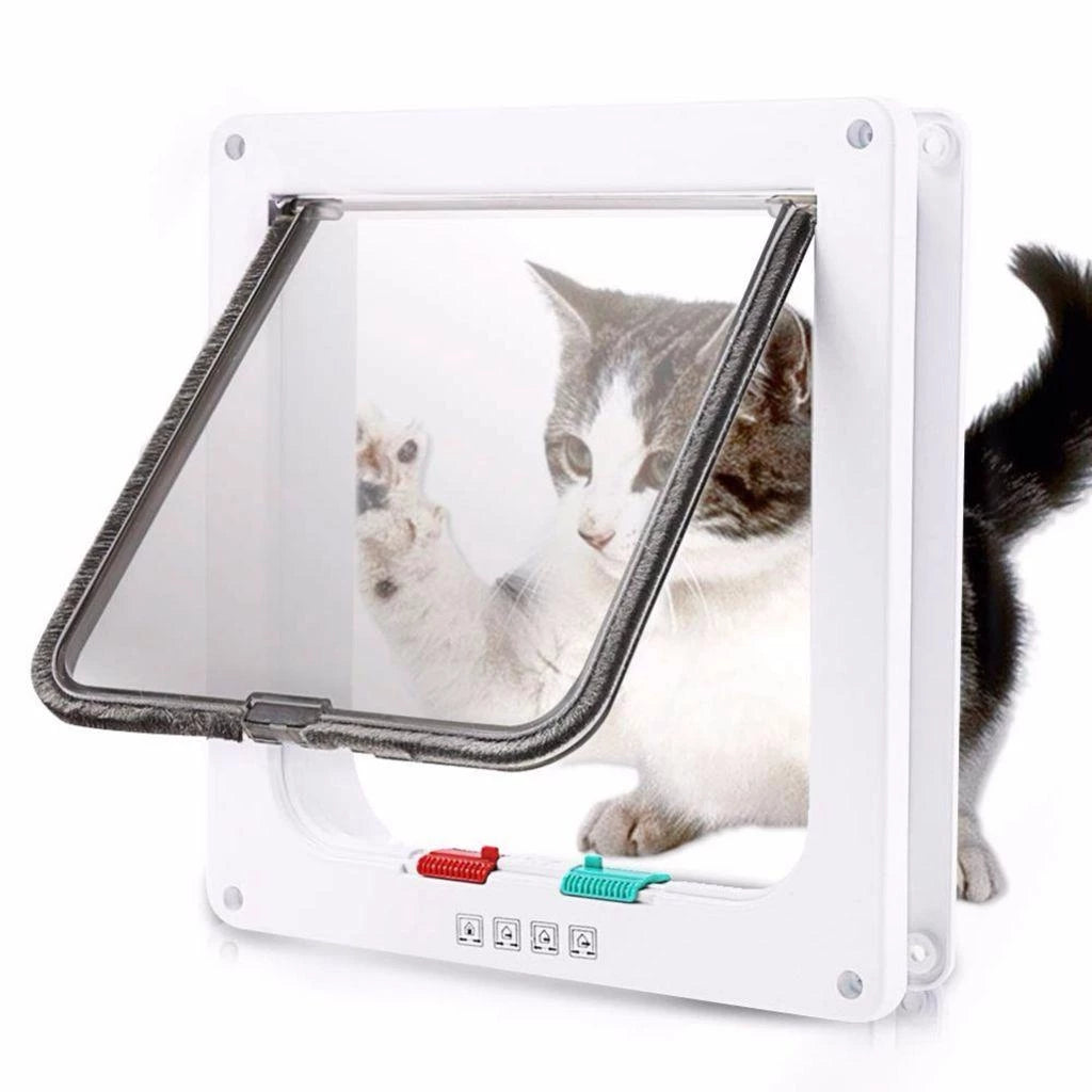 Magnetic Cat Door with 4-Way Lock for Safe Pet Access