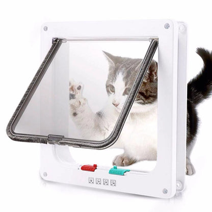 Magnetic Cat Door with 4-Way Lock for Safe Pet Access