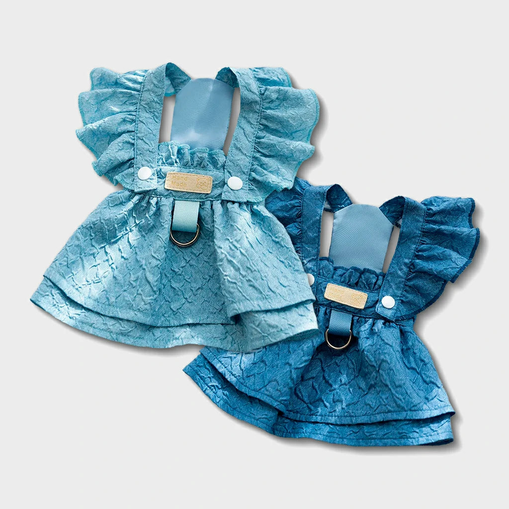 Charming Denim Dress for Small Dogs and Cats