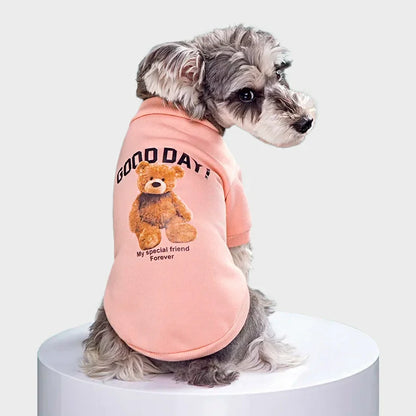 Cozy Bear Pattern Pet Sweatshirt for Small to Medium Dogs & Cats