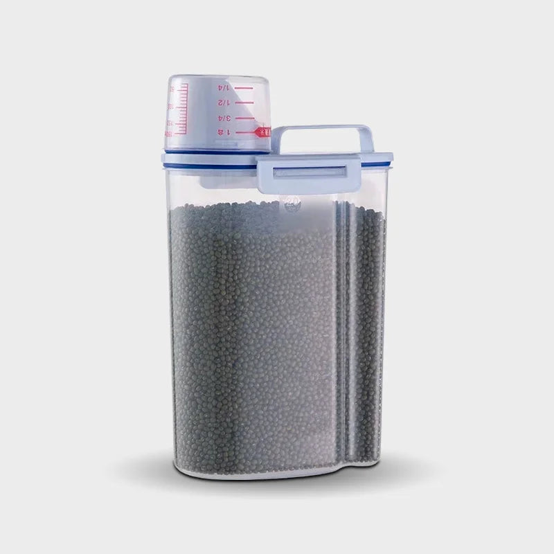 Pet Food Storage Container with Measuring Cup - 1.5kg/2kg