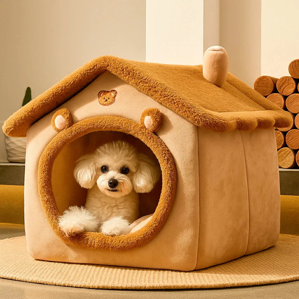 Cozy Foldable Pet House for Dogs and Cats