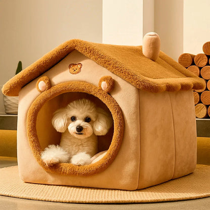Cozy Foldable Pet House for Dogs and Cats