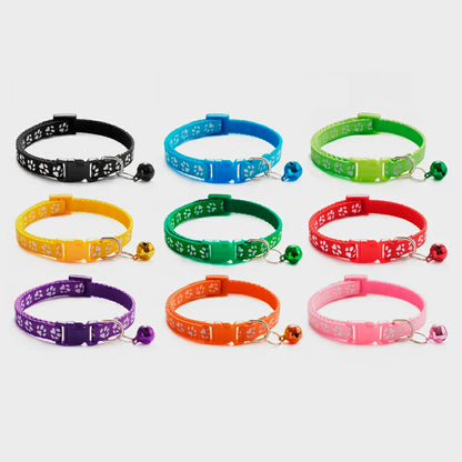 Colorful Pet Collar with Bell - Adjustable for Cats & Dogs