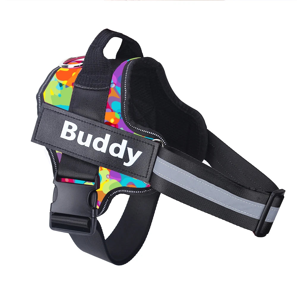 Customizable No Pull Reflective Dog Harness