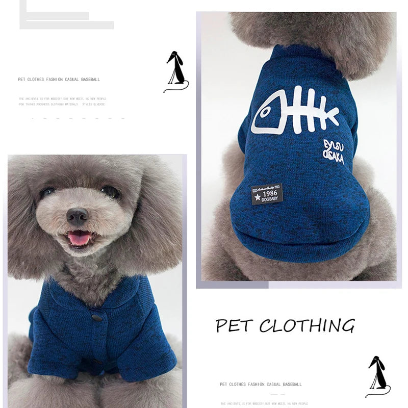 Cozy Fishbone Pet Sweatshirt for Cats & Dogs
