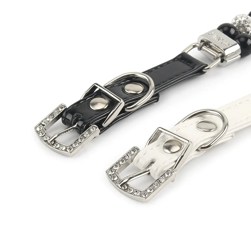 Elegant Pearl Rhinestone Pet Collar - Multiple Colors