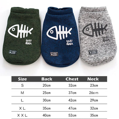 Cozy Fishbone Pet Sweatshirt for Cats & Dogs