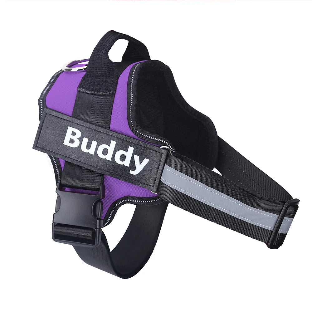 Customizable No Pull Reflective Dog Harness