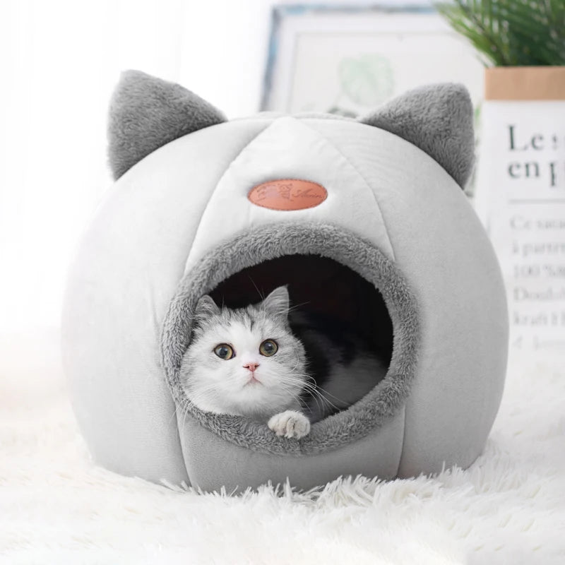 Cozy Cave Pet Bed for Cats and Small Dogs