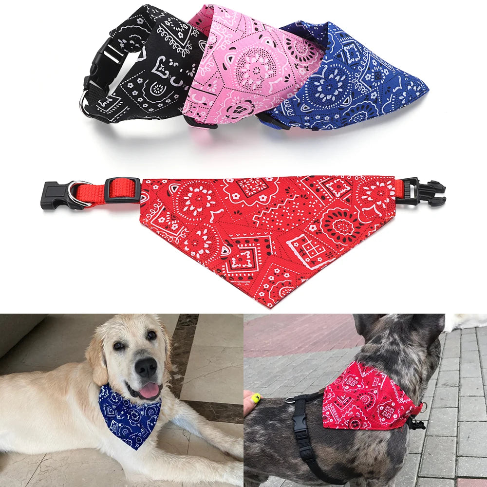 Adjustable Pet Bandana Collar for Cats & Dogs