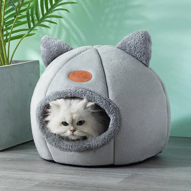 Cozy Cave Pet Bed for Cats and Small Dogs