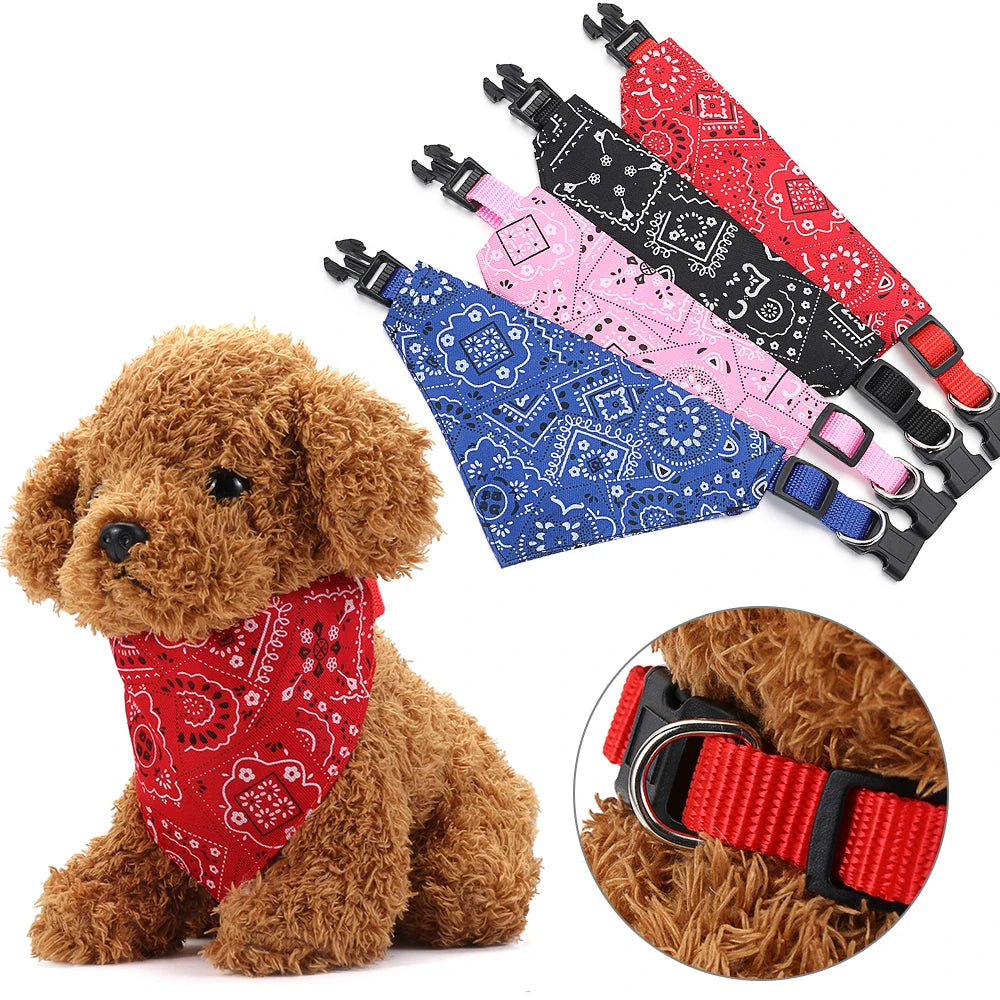 Adjustable Pet Bandana Collar for Cats & Dogs
