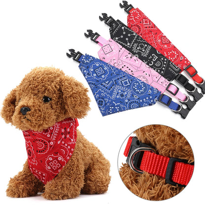 Adjustable Pet Bandana Collar for Cats & Dogs