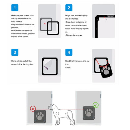 4-Way Lockable Pet Door for Cats and Dogs