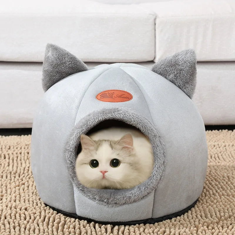 Cozy Cave Pet Bed for Cats and Small Dogs