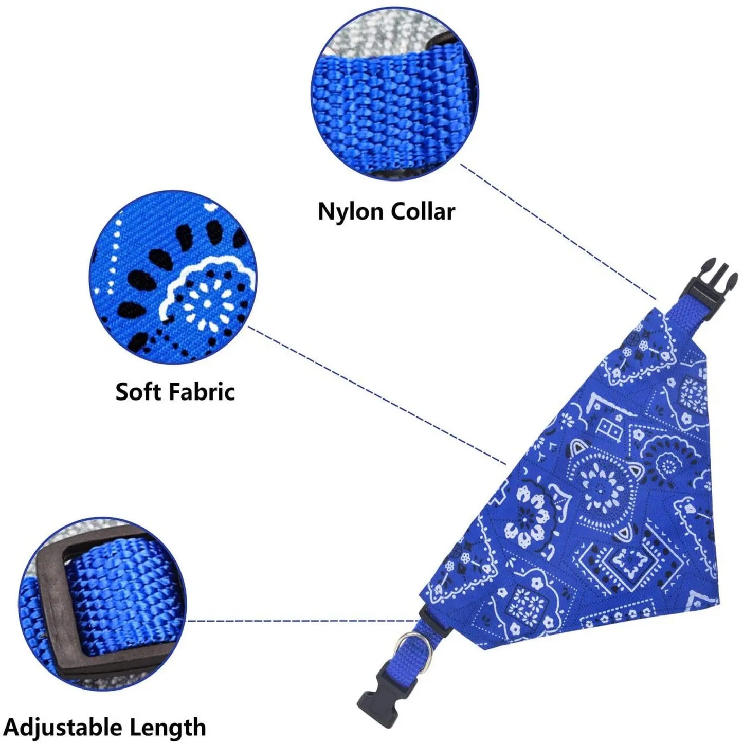 Adjustable Pet Bandana Collar for Cats & Dogs