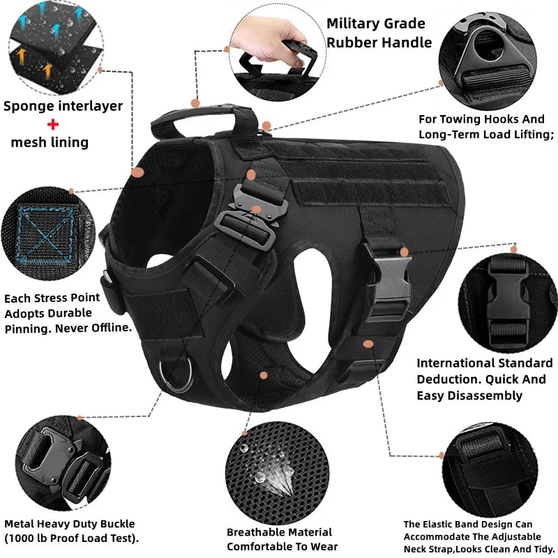 Ultimate Tactical Dog Harness & Leash Set for All Breeds