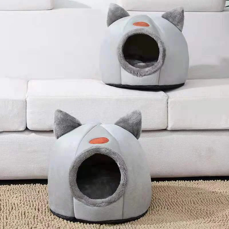 Cozy Cave Pet Bed for Cats and Small Dogs