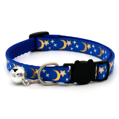 Charming Star & Moon Cat Collar with Safety Bell