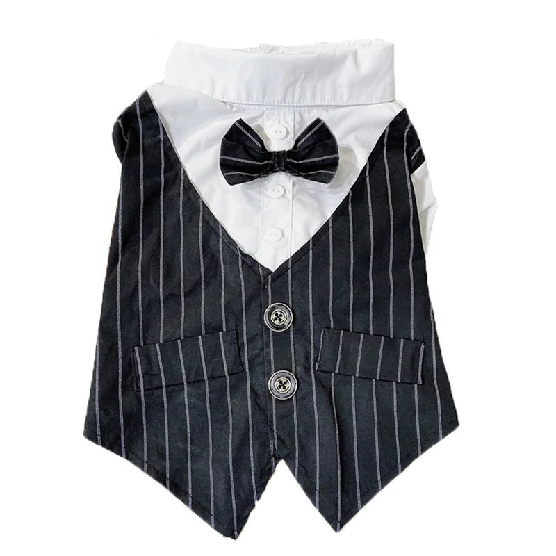 Elegant Dog Tuxedo with Bow Tie for Special Occasions