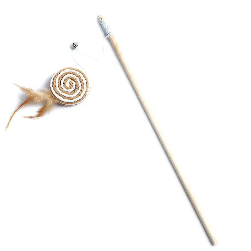 Colorful Feather Teaser Wand for Cats