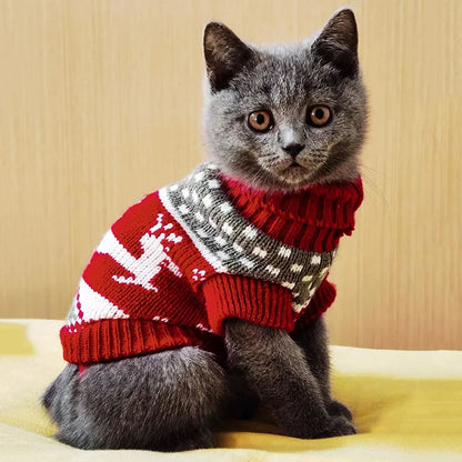 Cozy Winter Cat Sweater - Warm Pet Clothing
