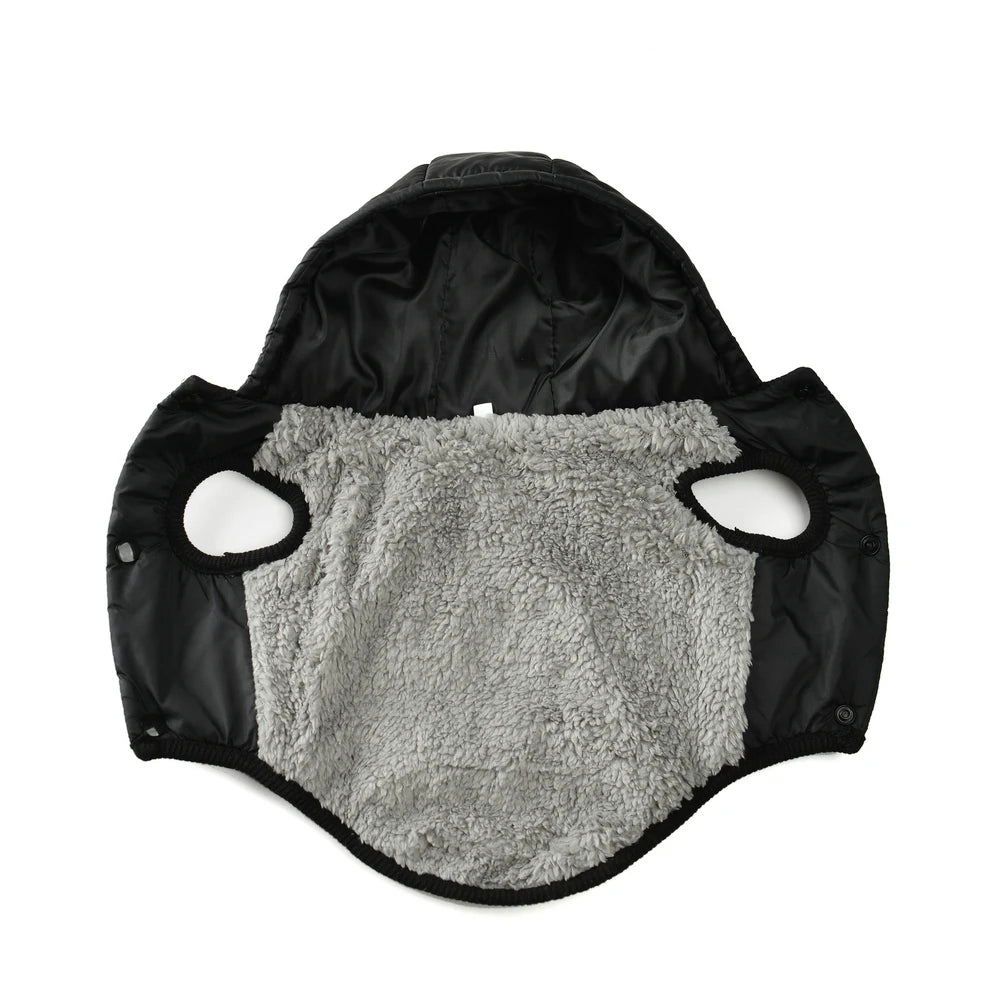 Cozy Fleece Dog Hoodie with D-ring for Winter