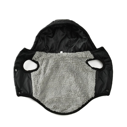 Cozy Fleece Dog Hoodie with D-ring for Winter
