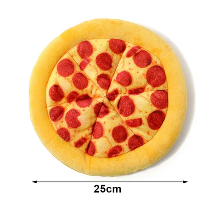 Irresistible Squeaky Dog Toys - Pizza & Doughnut Shapes