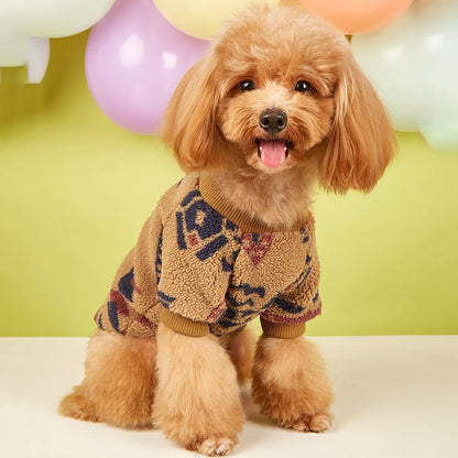Cozy Totem Print Sweater for Small Dogs - Winter Warmth