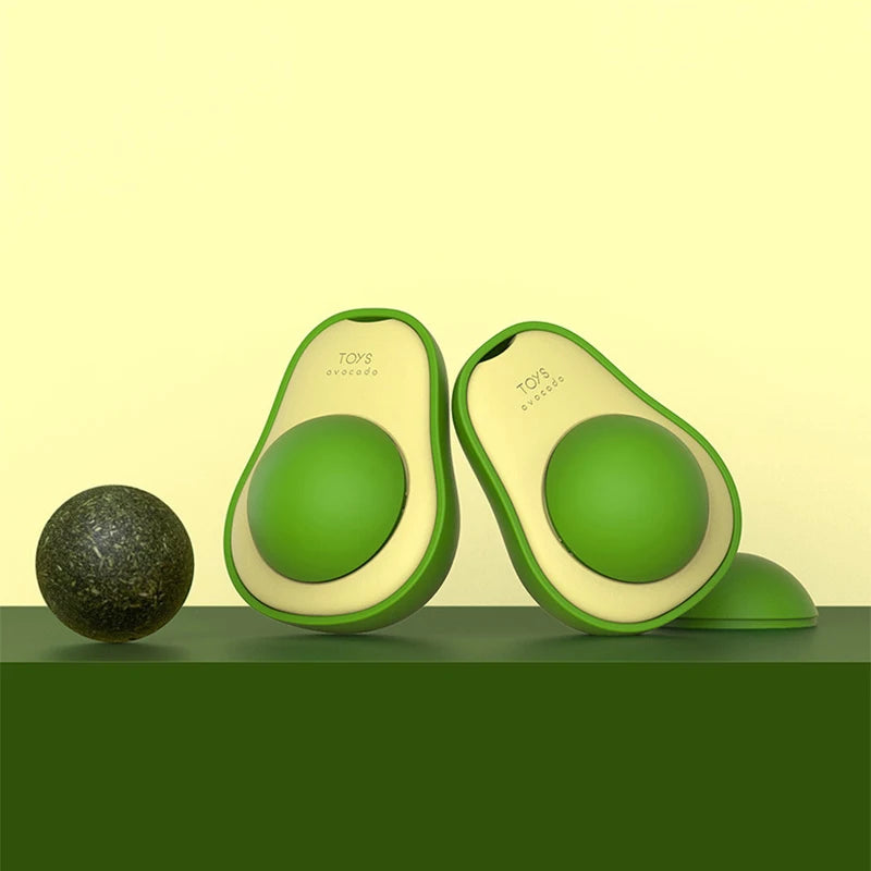 Rotating Avocado Catnip Toy for Cats - Teeth Cleaning Fun
