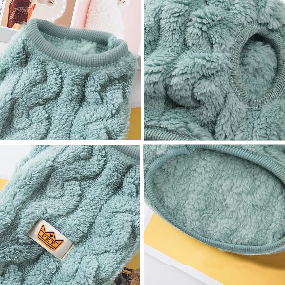Warm Fleece Pet Sweater for Cats & Small Dogs