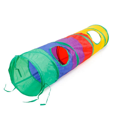 Foldable Cat Play Tunnel with Hanging Toys