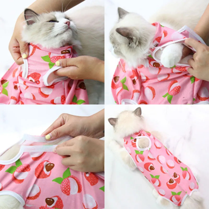 Breathable Anti-Licking Pet Surgery Suit for Cats & Small Dogs