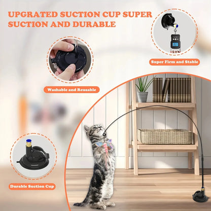 Interactive Cat Teaser Toy with Suction Cup