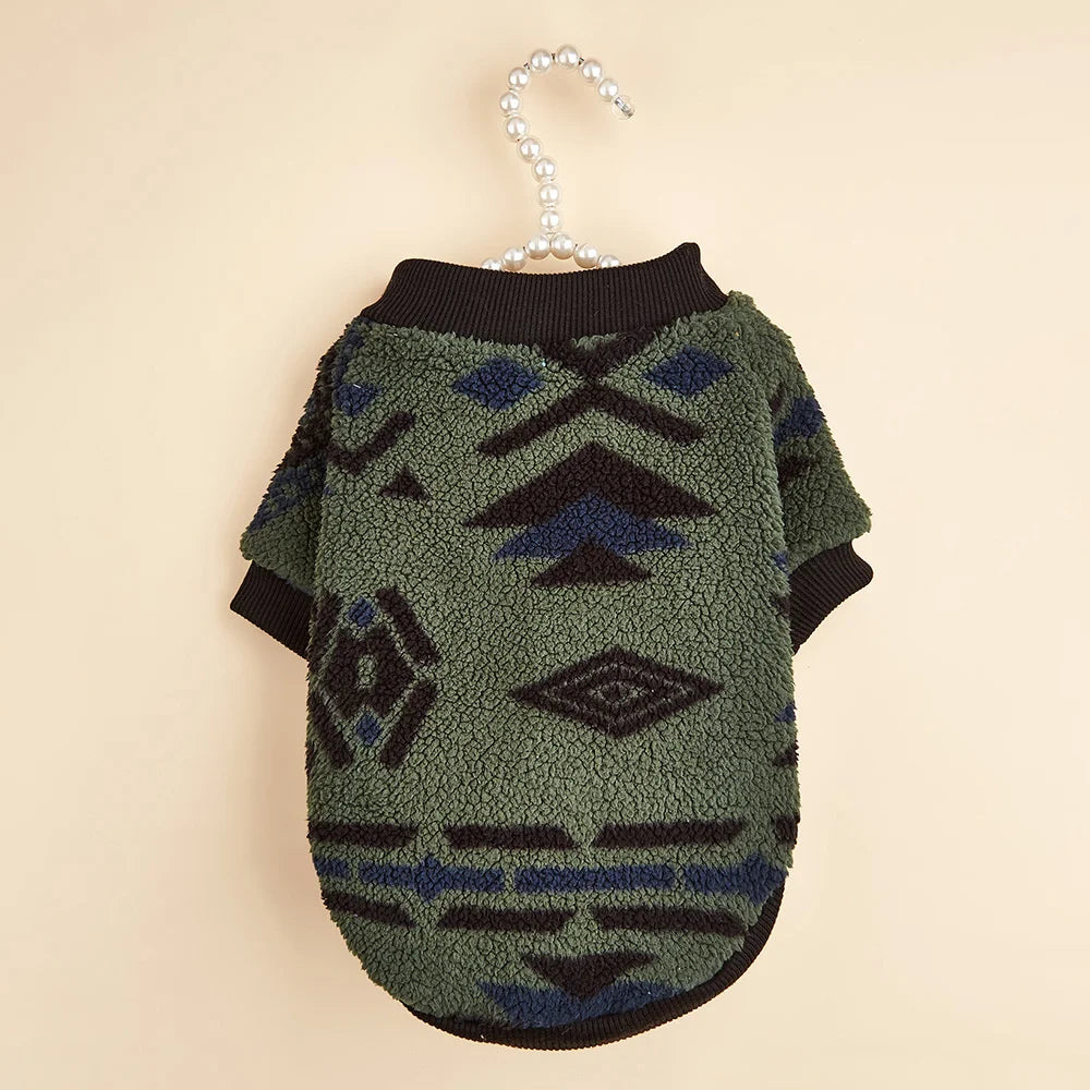 Cozy Totem Print Sweater for Small Dogs - Winter Warmth