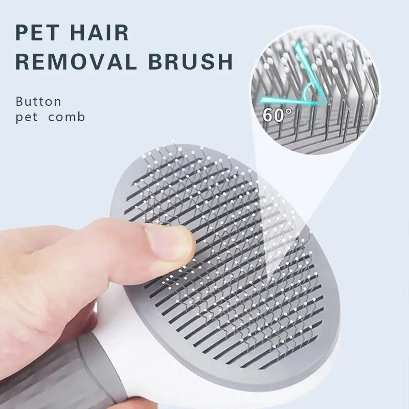 Self-Cleaning Pet Hair Removal Brush for Dogs & Cats