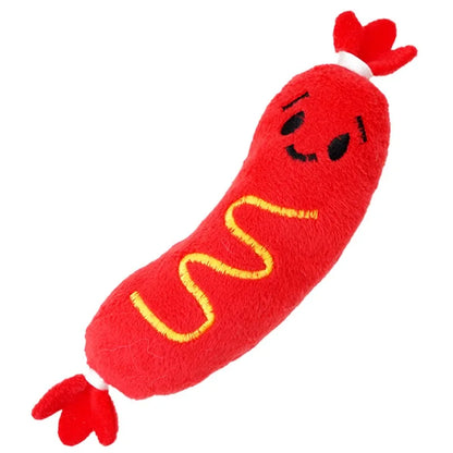 Interactive Squeaky Hot Dog Chew Toy for Dogs