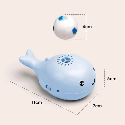 Whale-Shaped Interactive Cat Toy with Floating Ball & USB Fan