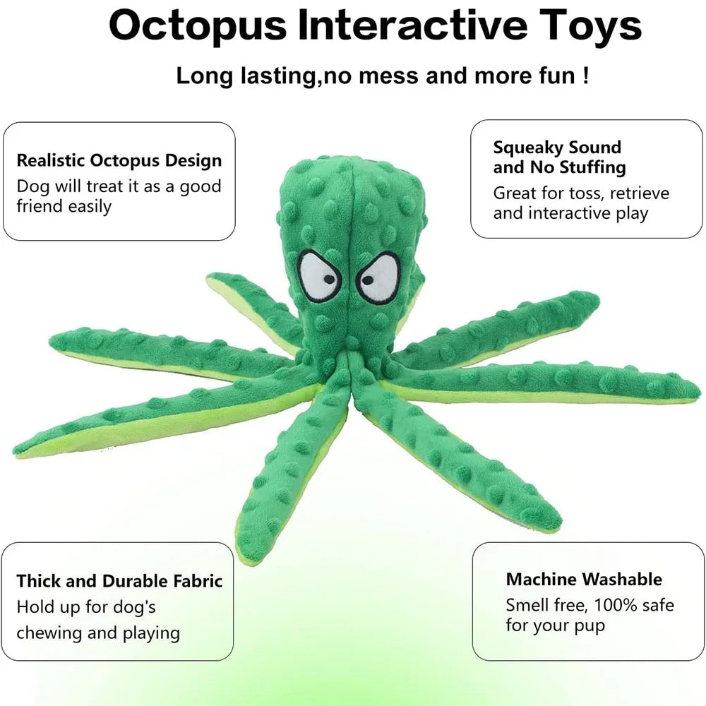 Interactive Octopus Plush Chew Toy for Dogs