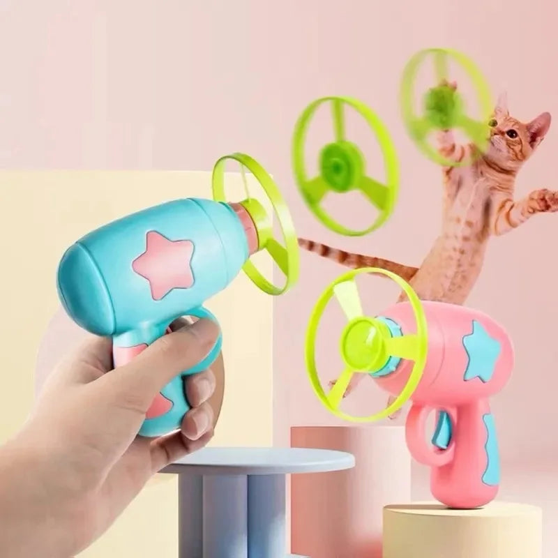 Interactive Cat Toy Flying Disc Shooter for Fun & Training