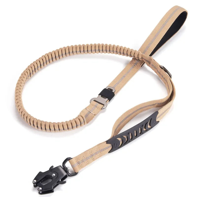 Reflective Heavy Duty Tactical Bungee Dog Leash with Seatbelt