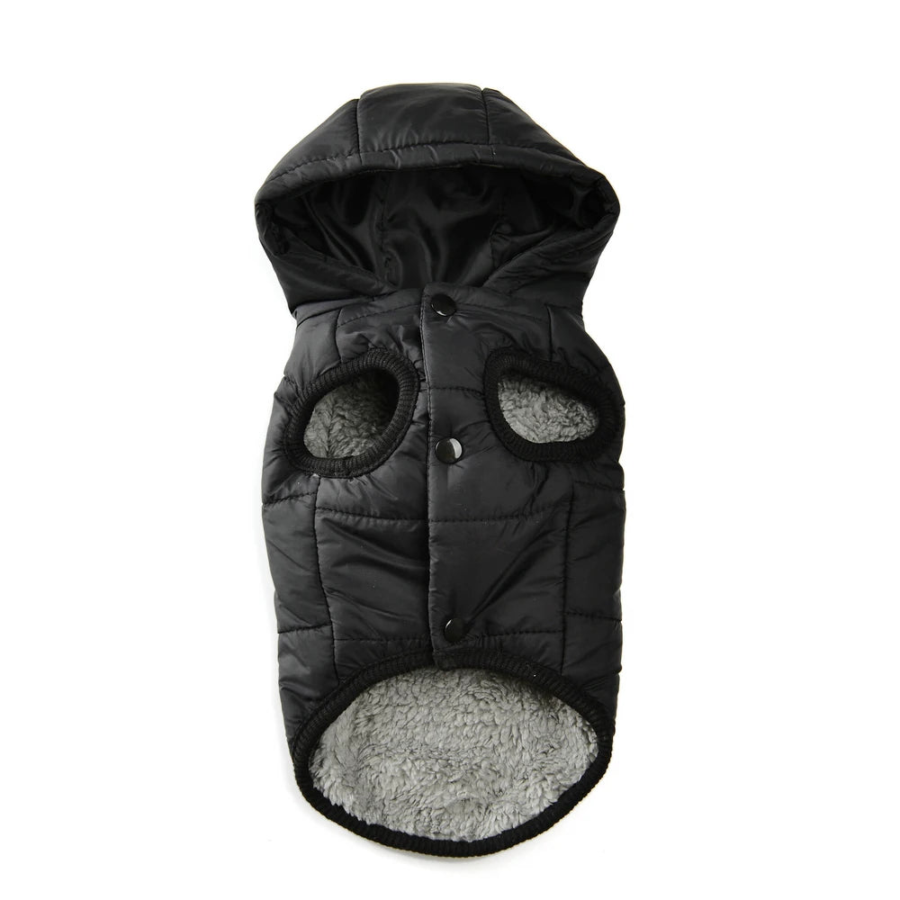 Cozy Fleece Dog Hoodie with D-ring for Winter