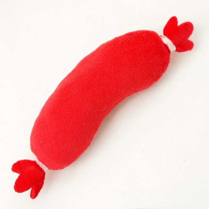 Interactive Squeaky Hot Dog Chew Toy for Dogs