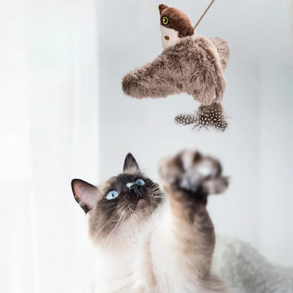 Interactive Chirping Bird Cat Toy - Rechargeable & Touch Sensitive